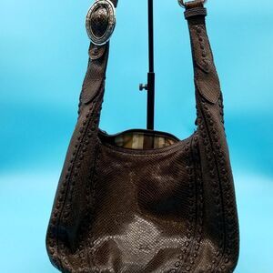 Brighton Brown Exotic Leather Shoulder Bag RARE